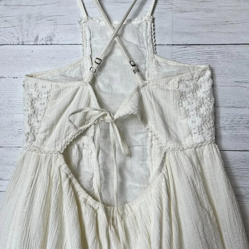 O'Neill Dress Womens Size Medium Ivory Shelby Gauzy Embroidered Babydoll Summer - Picture 11 of 16
